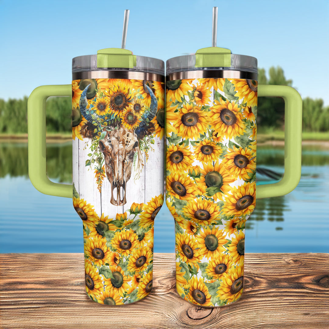 40 Oz  Shineful Tumbler Sunflower Rustic Delight