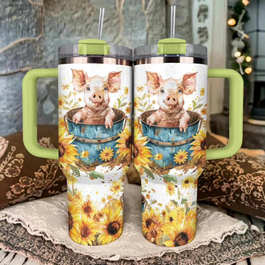 40 Oz  Shineful Tumbler Sunshine Piggy