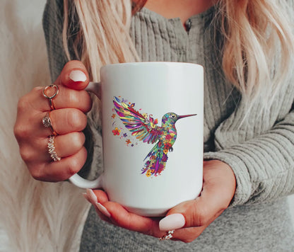 Hummingbird Coffee Mug | Hummingbird Cup | Handmade Hummingbird Mug | Hummingbird Gift | Sublimation Mug Design | Humming Bird Gifts