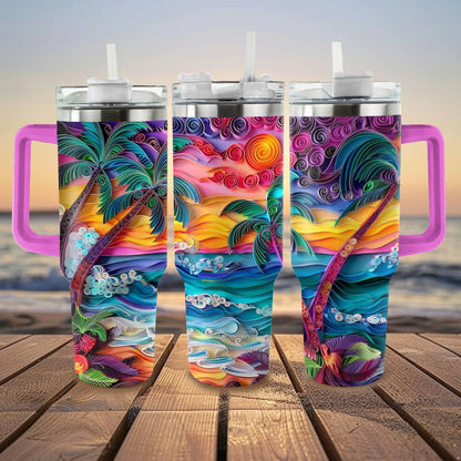 40 Oz Shineful Tumbler Tropical Quill