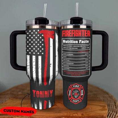 40 Oz Shineful Tumbler Personalized Firefighter's Valor