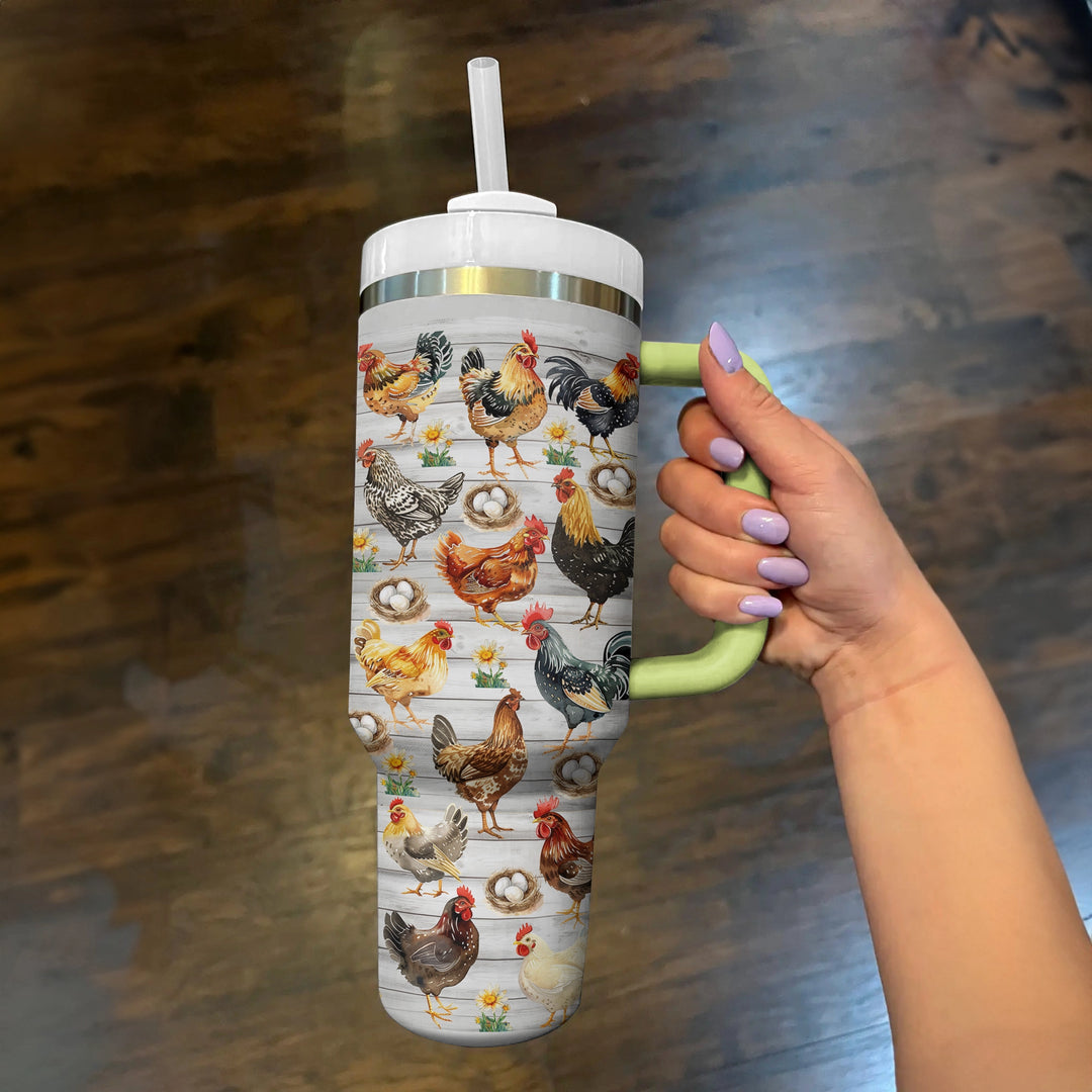 40 Oz Shineful Tumbler Country Charm: Chicken