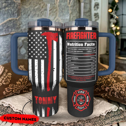 40 Oz Shineful Tumbler Personalized Firefighter's Valor