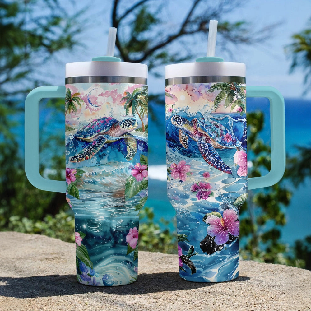 40 Oz Shineful Tumbler Sea Turtle Serenity