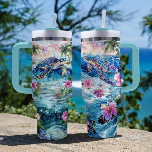 40 Oz Shineful Tumbler Sea Turtle Serenity