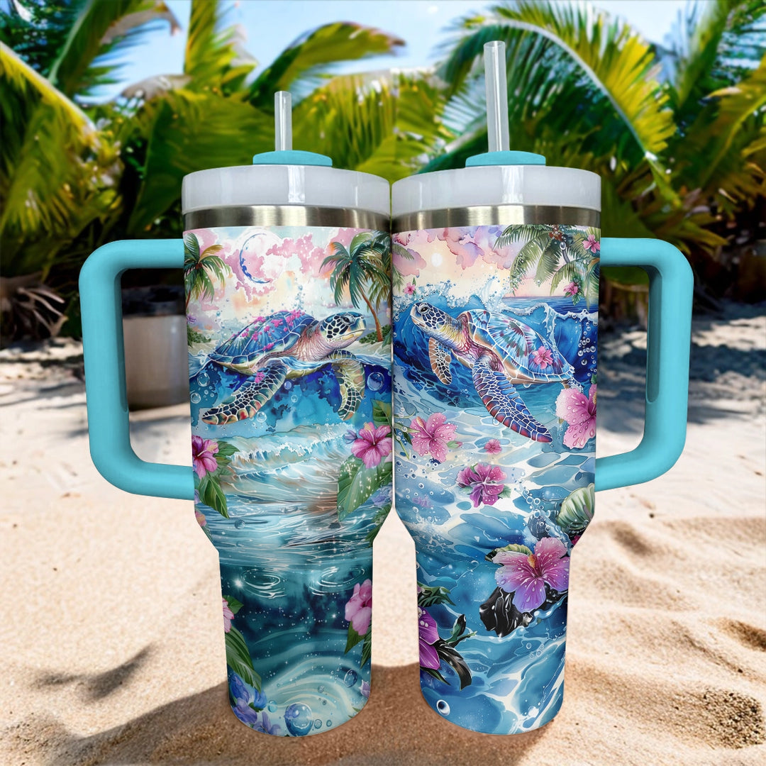 40 Oz Shineful Tumbler Sea Turtle Serenity