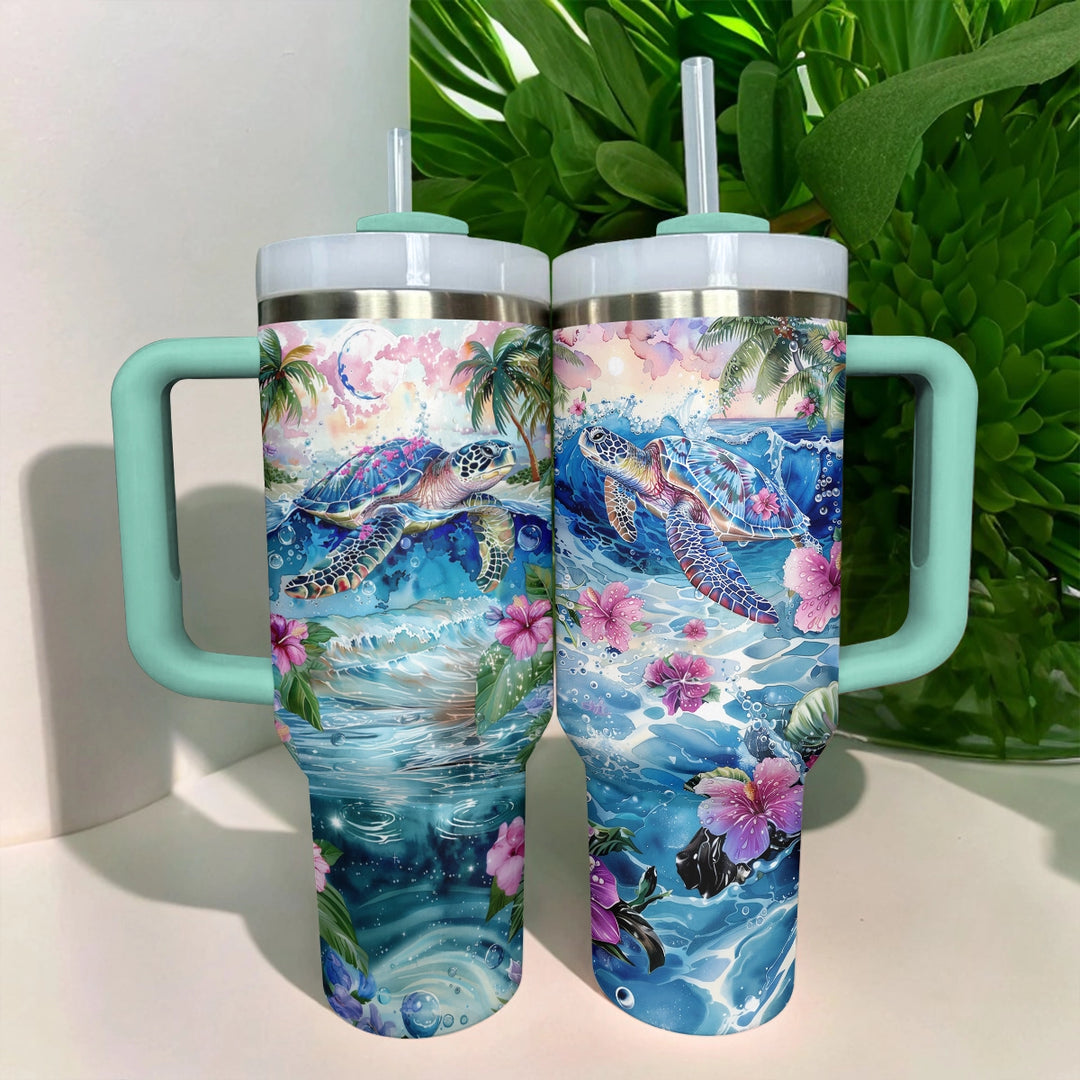 40 Oz Shineful Tumbler Sea Turtle Serenity