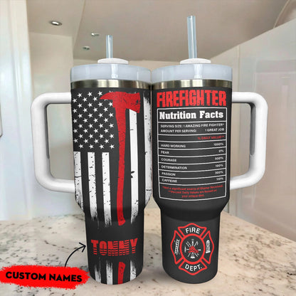 40 Oz Shineful Tumbler Personalized Firefighter's Valor