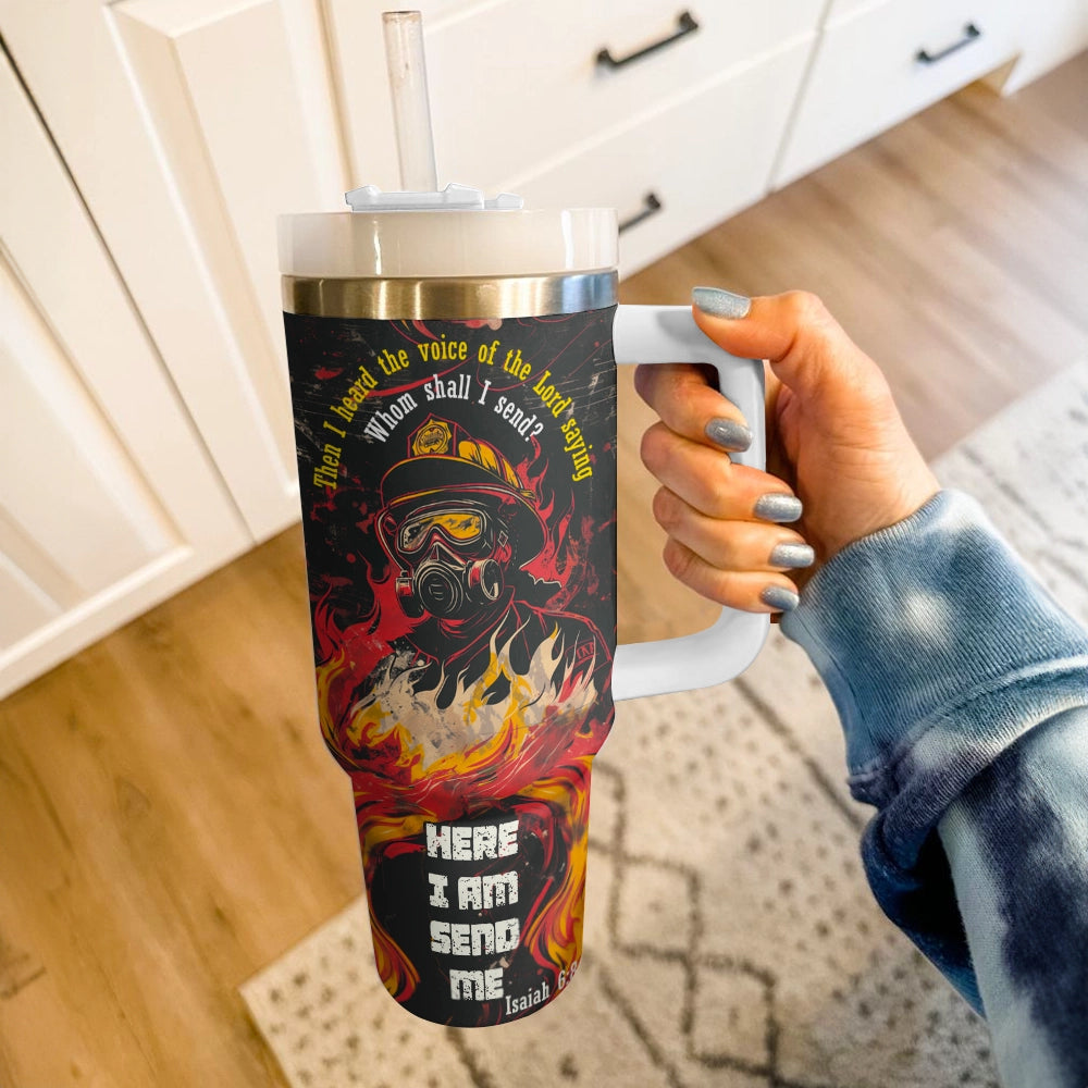 40 Oz Shineful Tumbler Firefighter Valor In Inferno