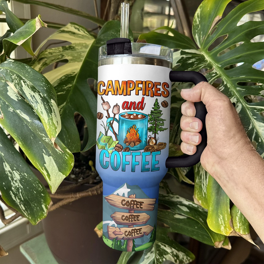 40 Oz Shineful Tumbler Campfire Coffee Bliss