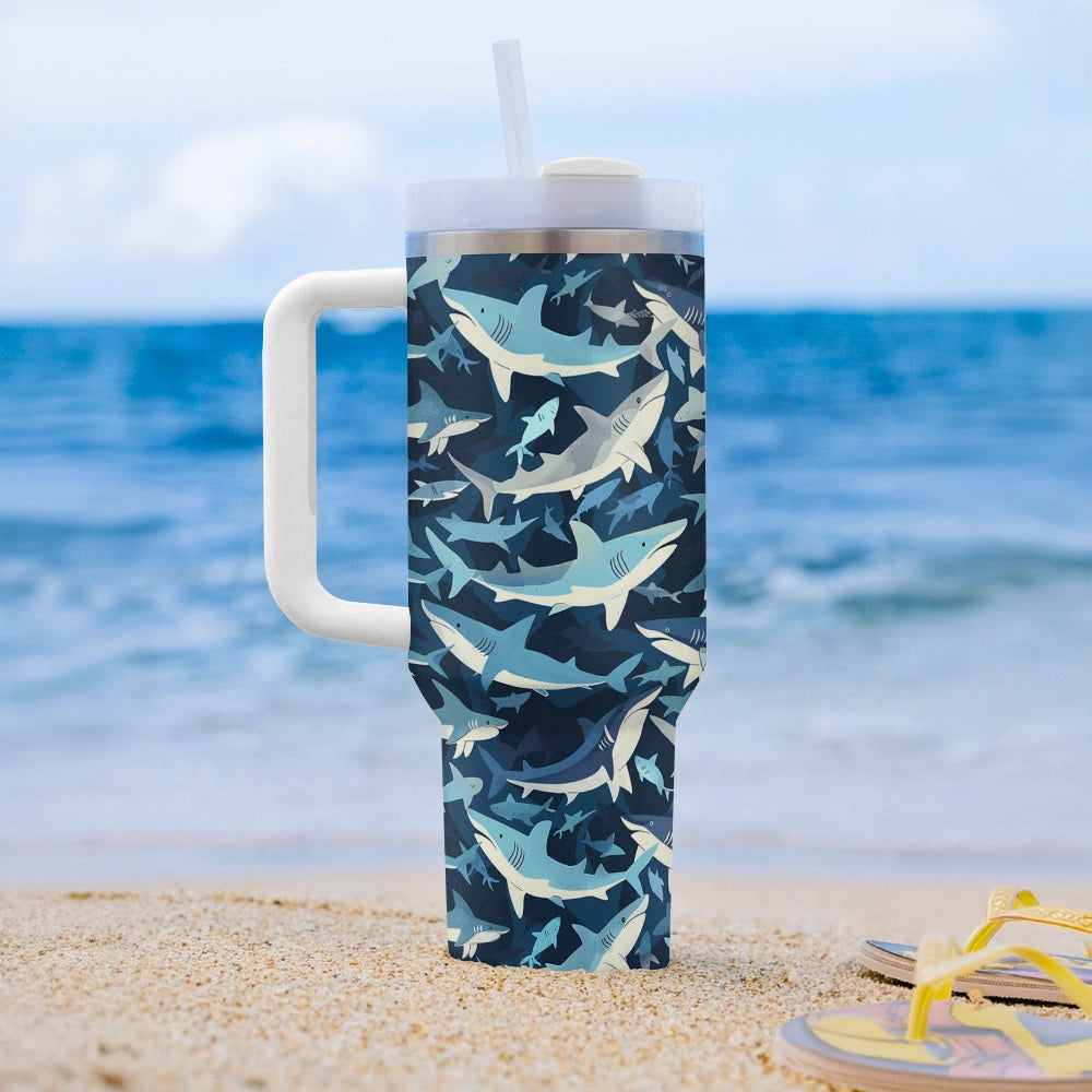 40 Oz  Shineful Tumbler Shark Ocean Prowler