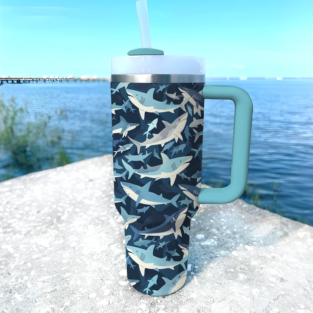 40 Oz  Shineful Tumbler Shark Ocean Prowler