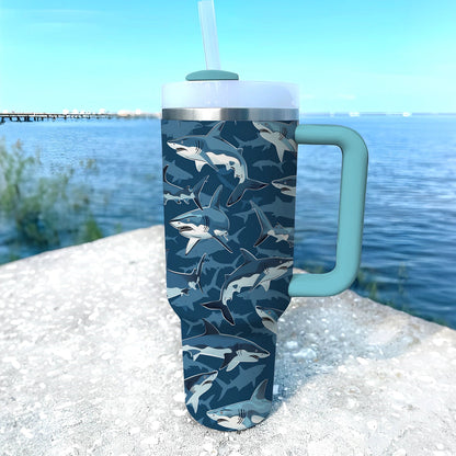 40 Oz Shineful Tumbler Blue Shark Burst