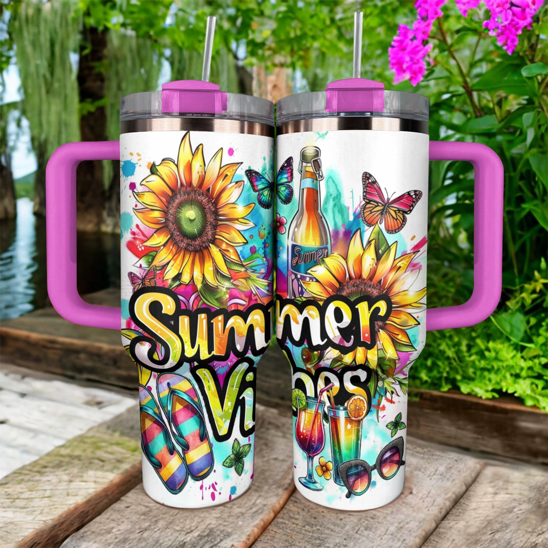 40 Oz  Shineful Tumbler Sunflower Summer Vibes