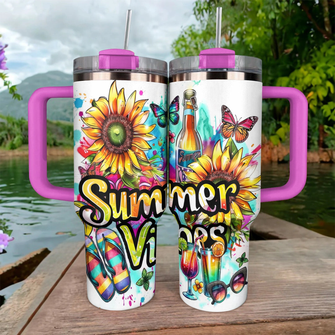 40 Oz  Shineful Tumbler Sunflower Summer Vibes