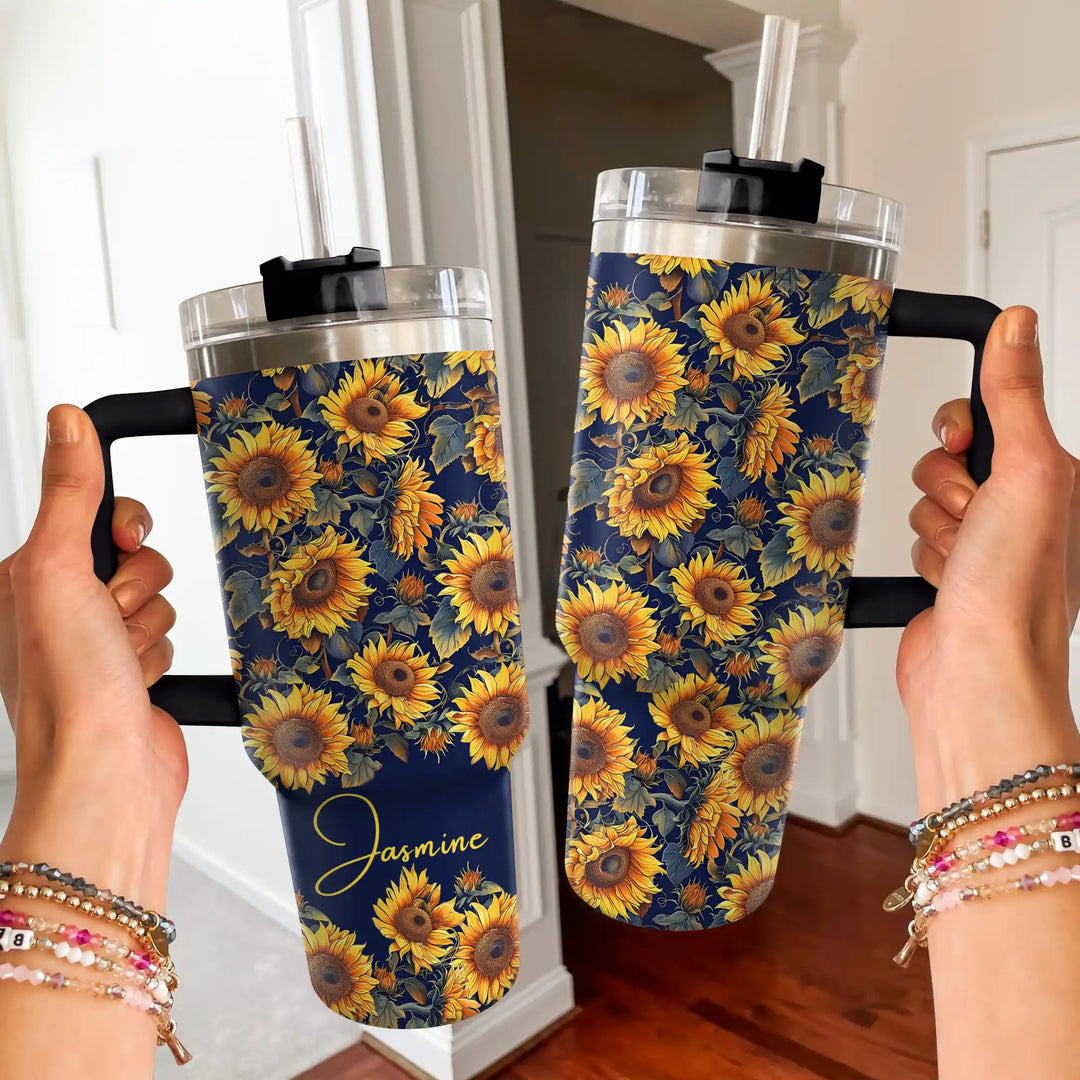 40 Oz  Shineful Tumbler Sunflower Personalized Gorgeous Flower