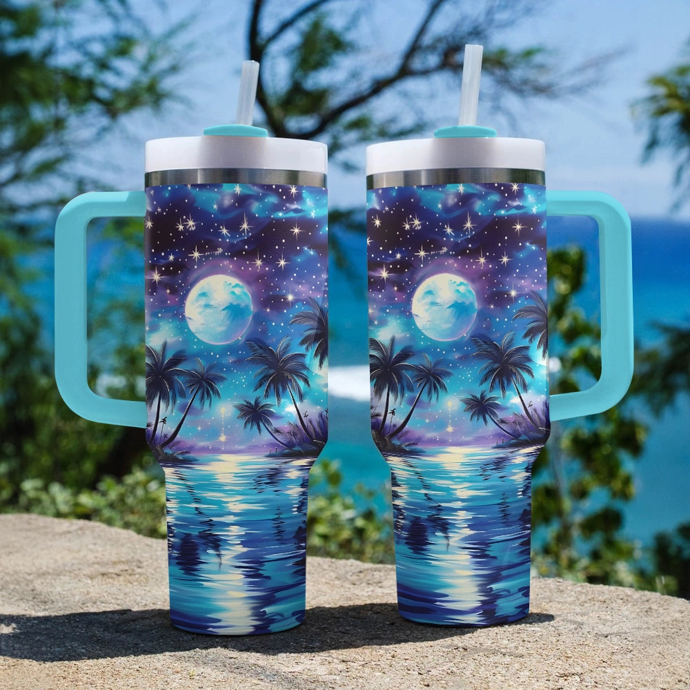 40 Oz  Shineful Tumbler Tropical Enchanted Moonlit