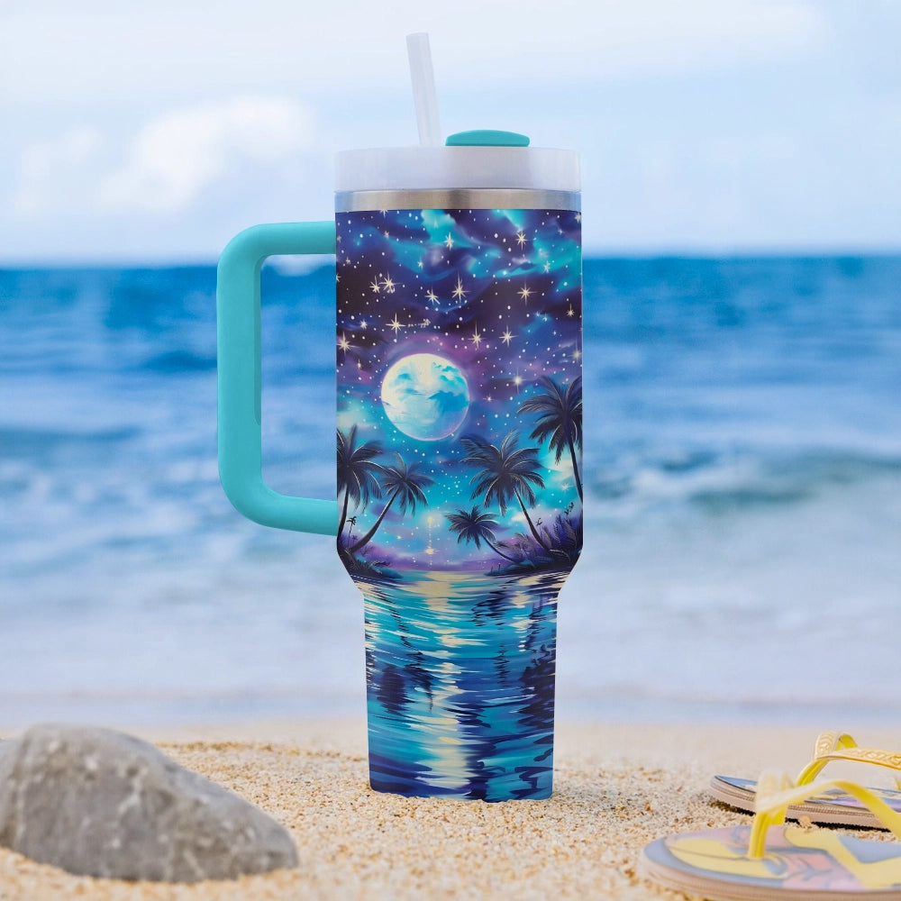 40 Oz  Shineful Tumbler Tropical Enchanted Moonlit