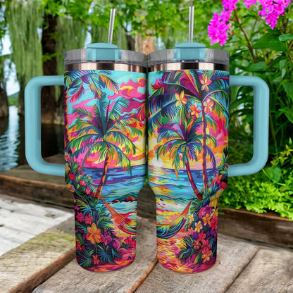 Gobelet brillant 40 oz Sunset Tropical Paradise