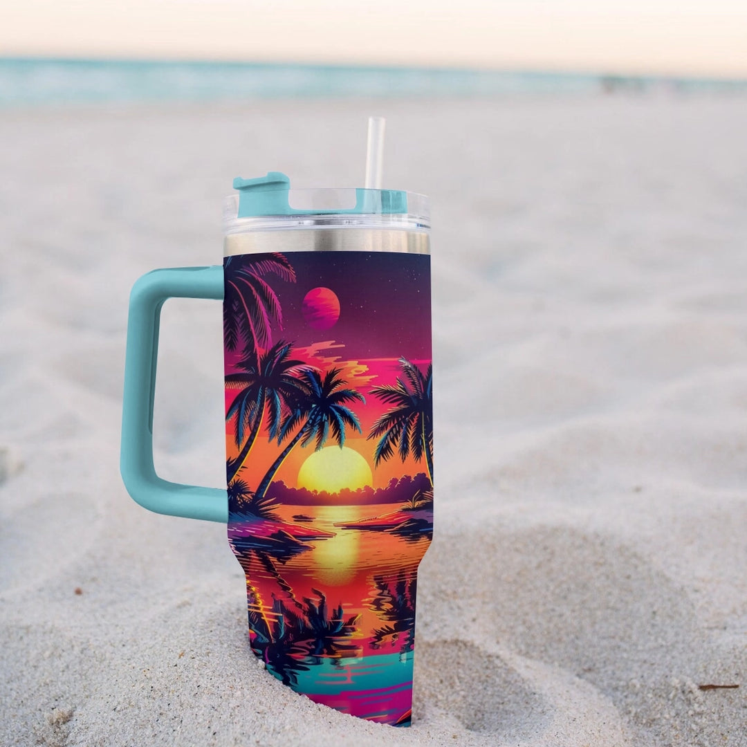 40 Oz  Shineful Tumbler Tropical Sunset Paradise