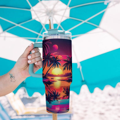 40 Oz  Shineful Tumbler Tropical Sunset Paradise