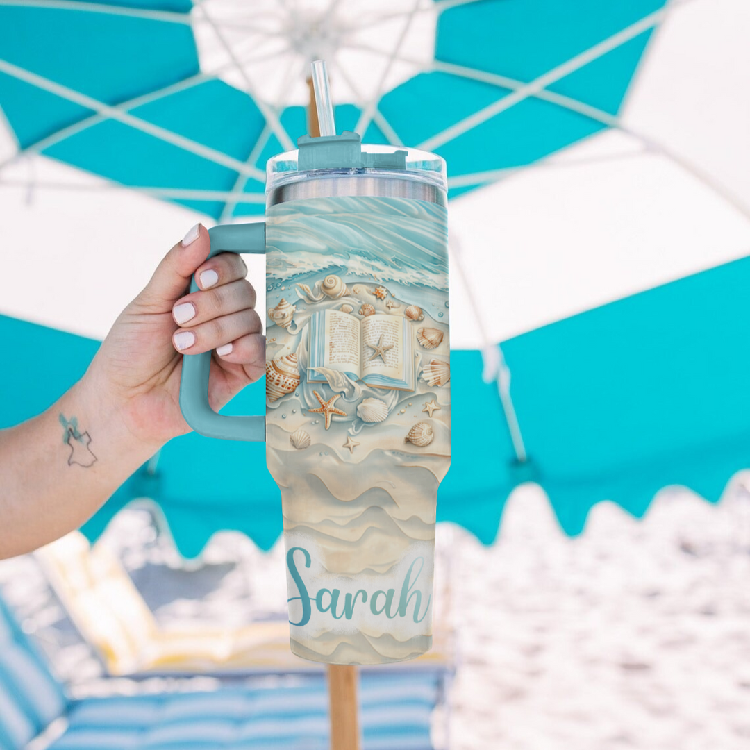 40 Oz Shineful Tumbler Personalized Reading Lover Sea Lover Gorgeous Summer