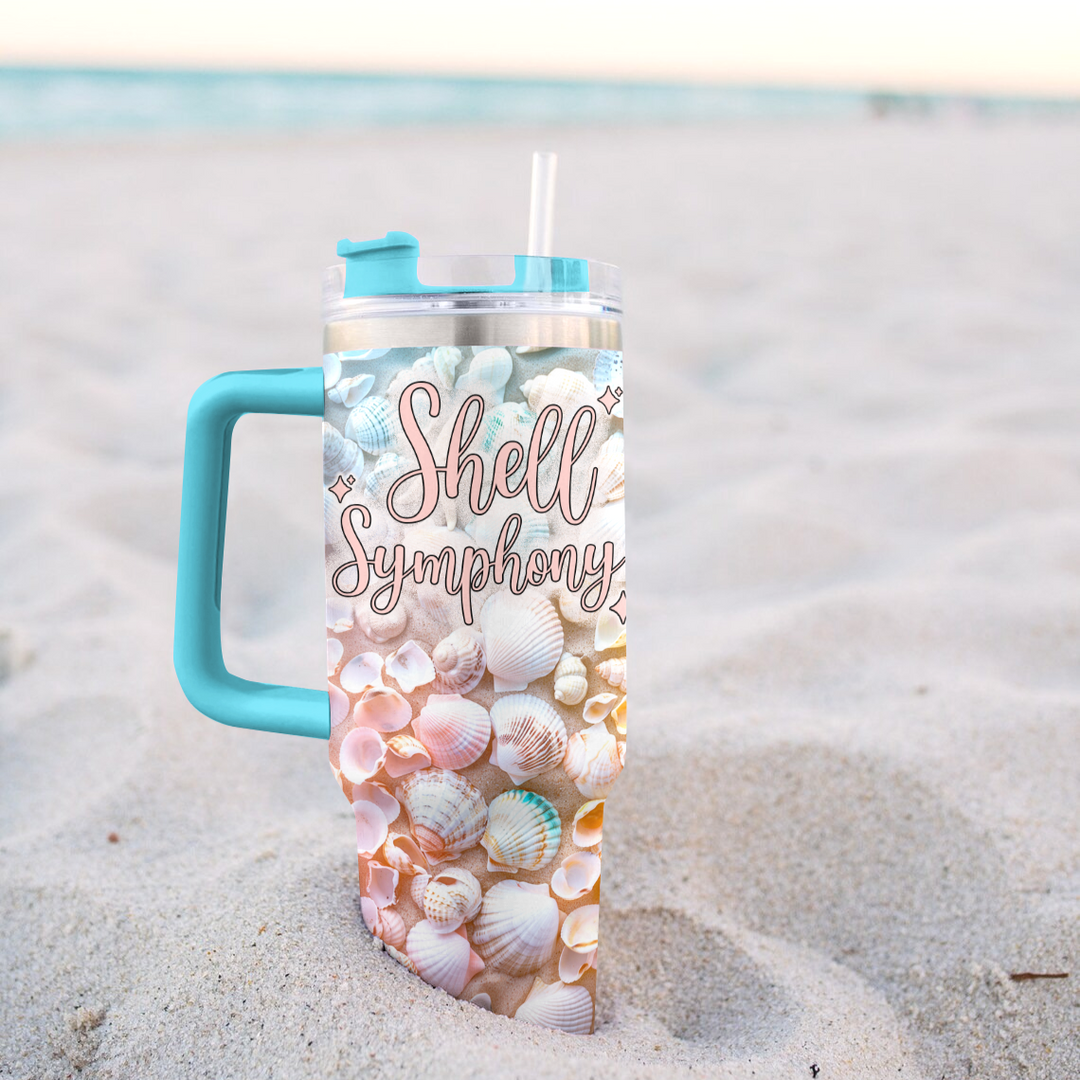 40 Oz Shineful Tumbler Colorful Shell Symphony