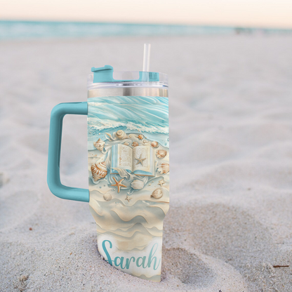 40 Oz Shineful Tumbler Personalized Reading Lover Sea Lover Gorgeous Summer