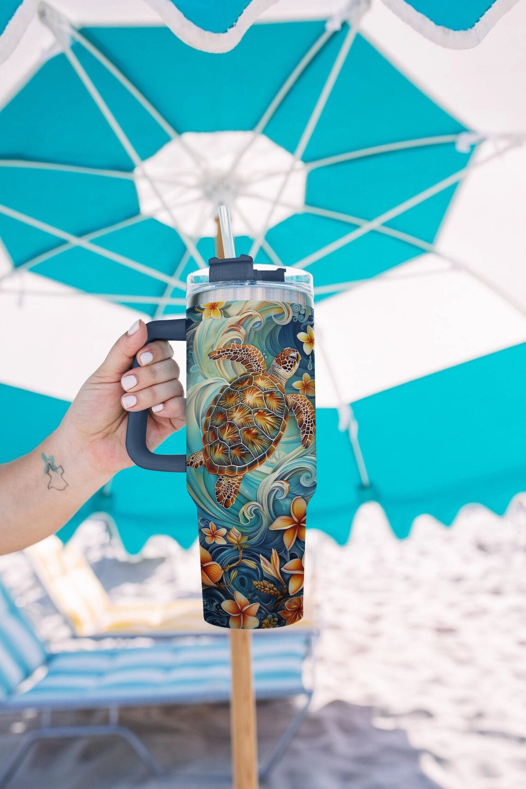 40 Oz  Shineful Tumbler Tranquil Turtle