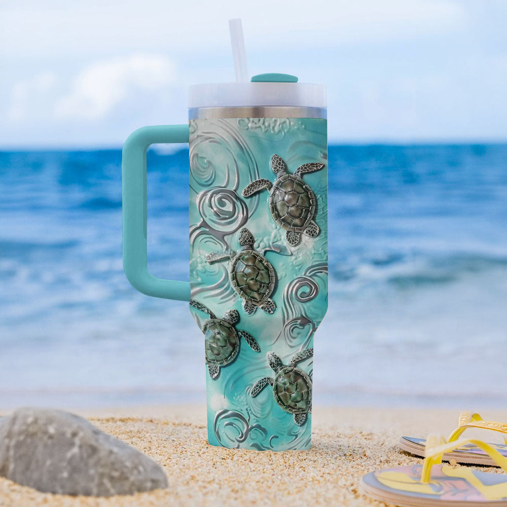 40 Oz  Shineful Tumbler Turtle Tranquility