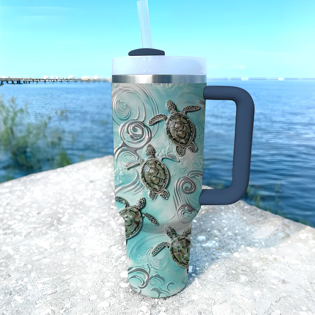 40 Oz  Shineful Tumbler Turtle Tranquility