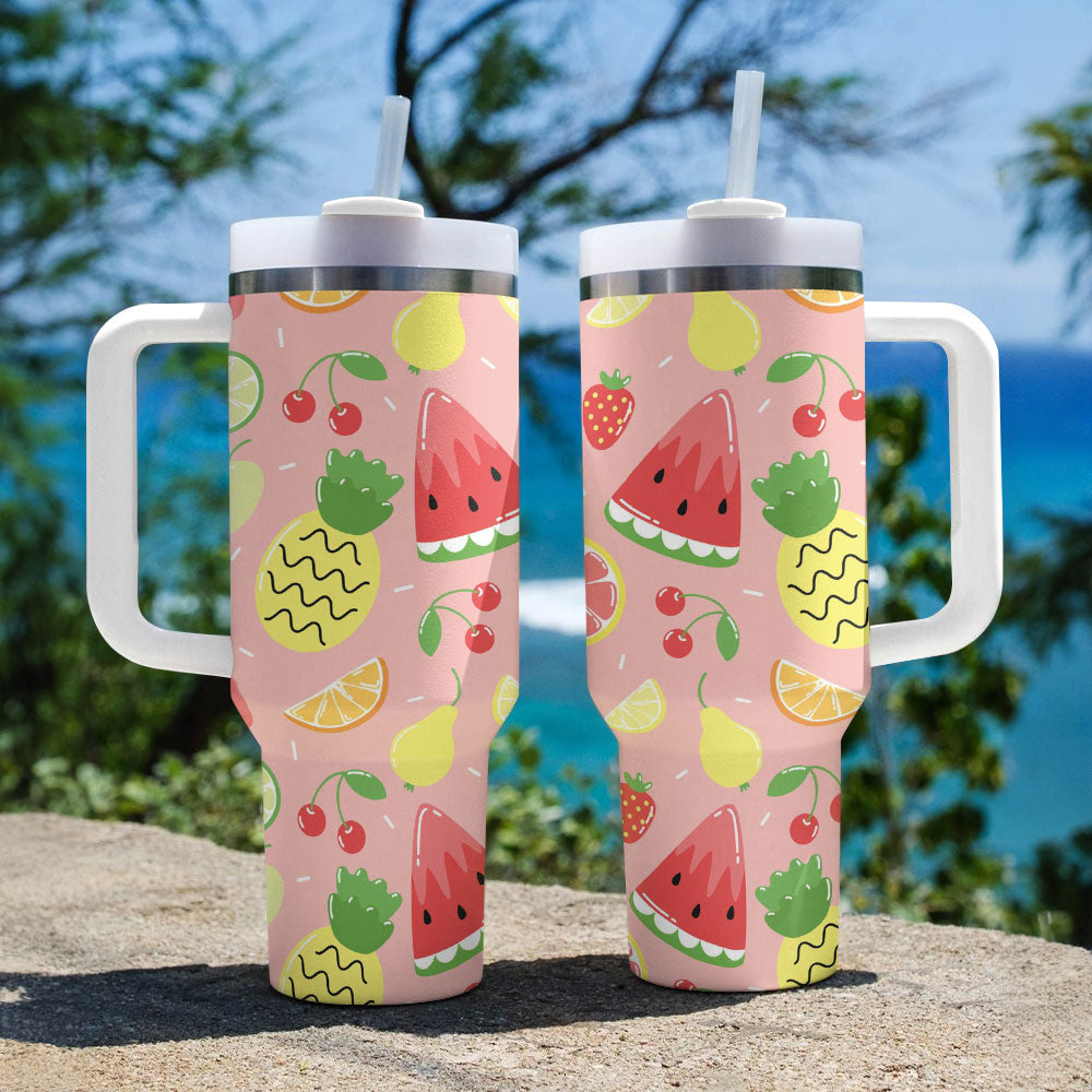 40 Oz  Shineful Tumbler Summer Fruits