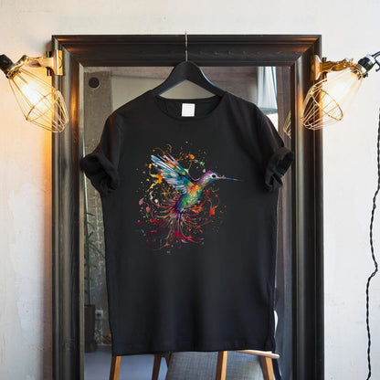 Colorful Cute Hummingbird T-Shirt Unique Gift Idea For Animal and Nature Lovers Shirt Cotton 100%