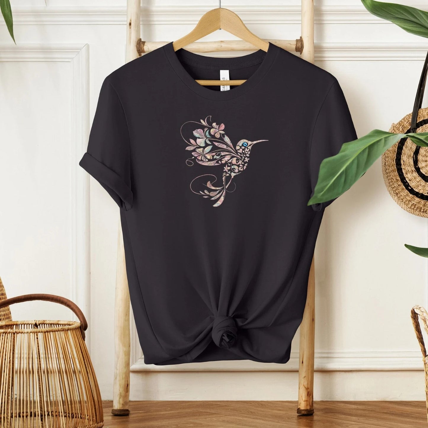 Muttertagsgeschenk Floral Kolibri Shirt Tier Liebhaber T-Shirt Vogel T Shirts Trendy T-Shirt Geschenk für Sie Vogel Liebhaber T-Shirt Frühling Vögel Blume