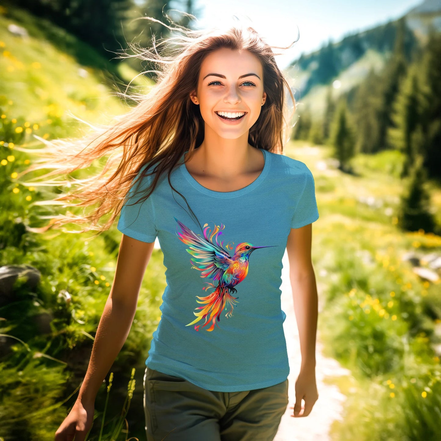 Der KOLIBRI #2 \ Süßes Vogel-T-Shirt \ Trendy T-Shirt \ T-Shirt für Tierliebhaber \ Naturliebhaber \ Geschenk für Vogelliebhaber \ Geschenk für Sie \ Geburtstagsgeschenk