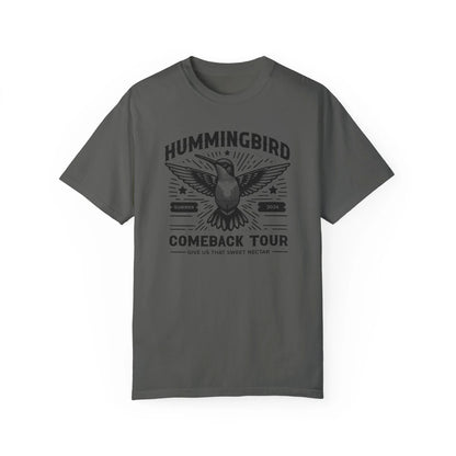 Handcrafted Unique Comfort Hummingbird T-shirt, Premium Handcrafted Designed Vintage Hummingbird Tee, Made to Order