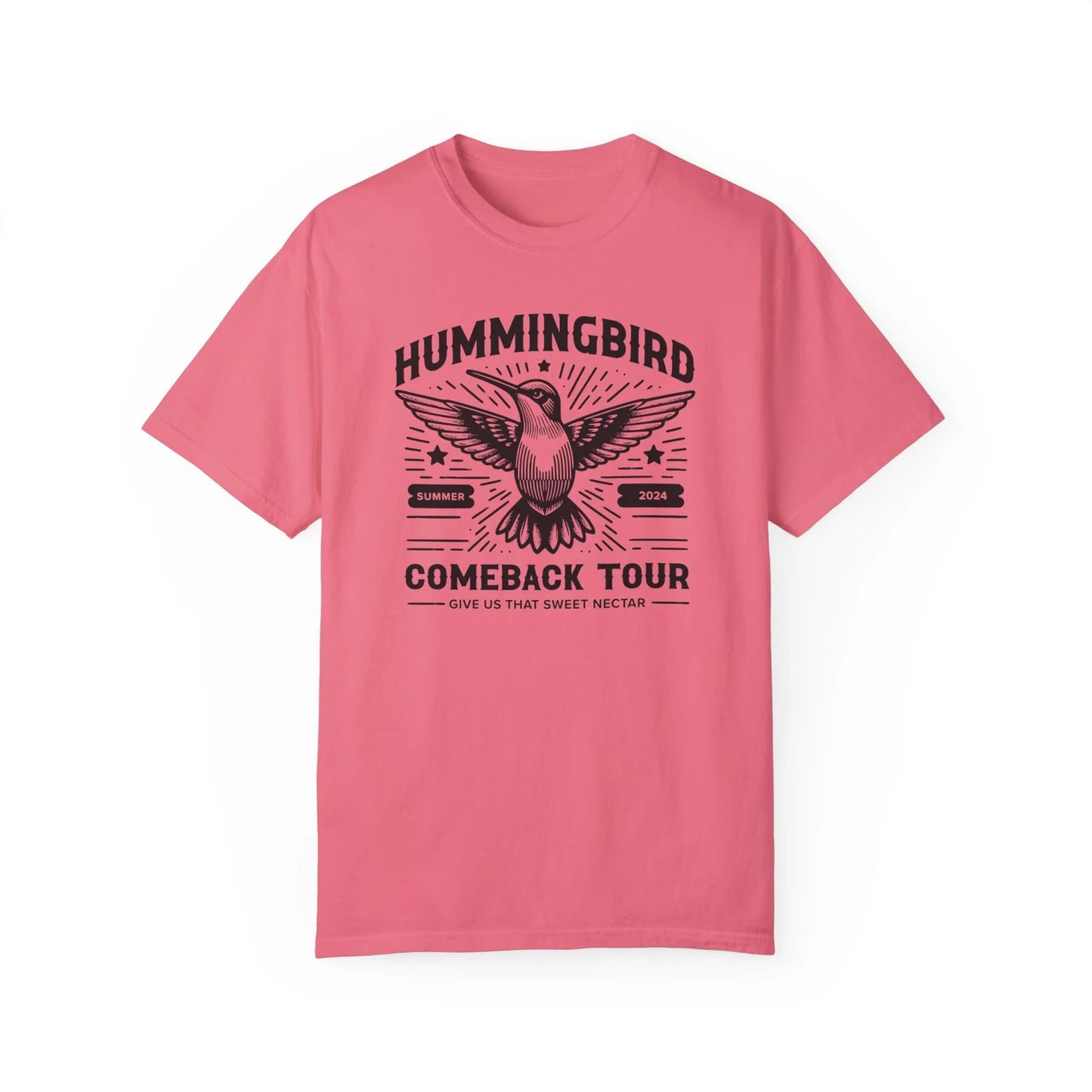 Handcrafted Unique Comfort Hummingbird T-shirt, Premium Handcrafted Designed Vintage Hummingbird Tee, Made to Order