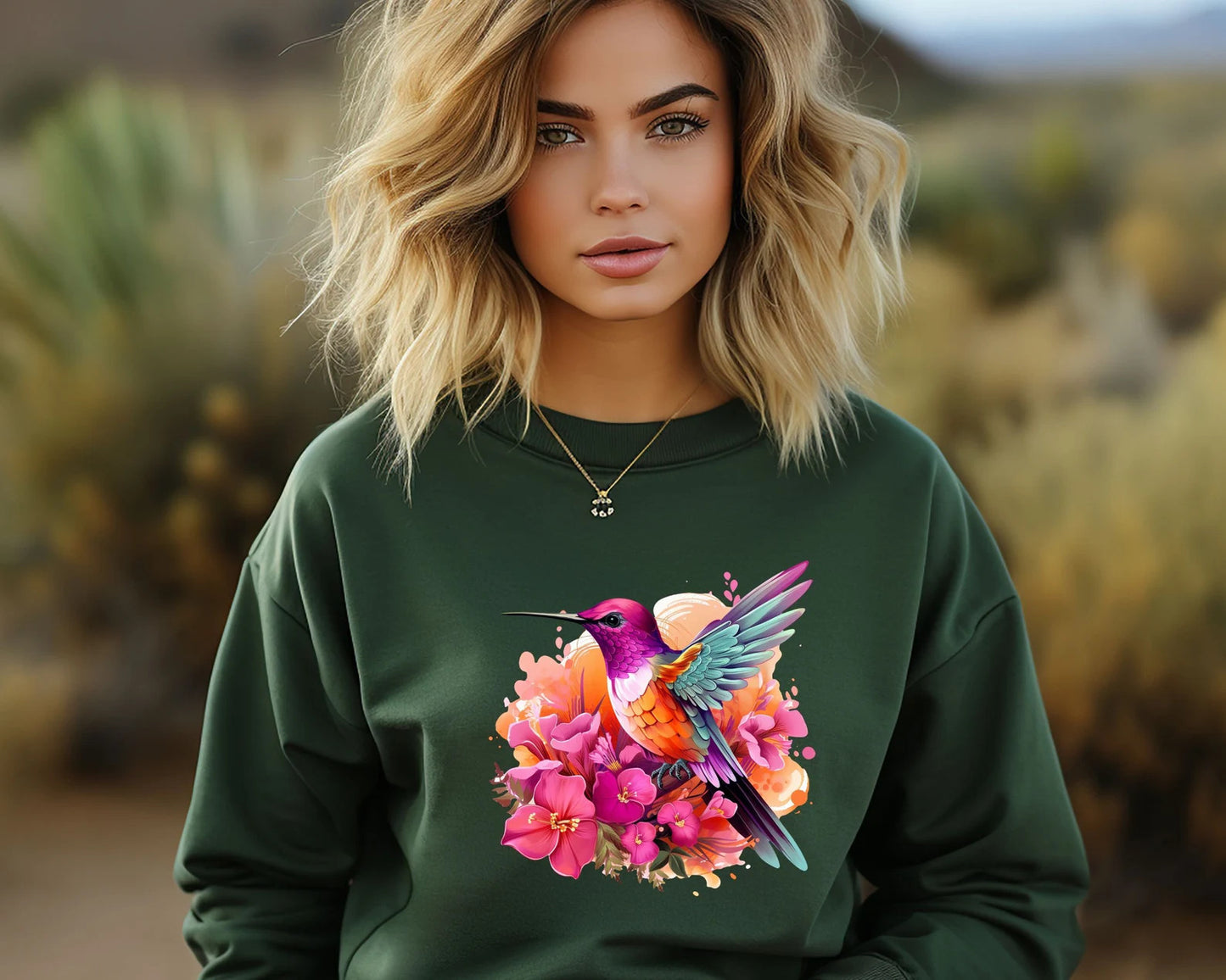 Rosa Blumen Kolibri Sweatshirt, Tierliebhaber T-Shirt, Vogel T-Shirts, Trendy T-Shirt, Geschenk für Sie, Vogelliebhaber T-Shirt, Frühlingsvögel, Blumen Shirt