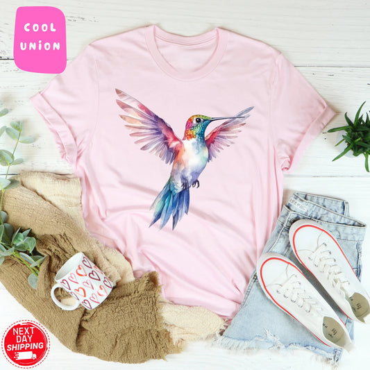 Kolibri Shirt, Geschenk für Sie, Frühlingsvögel, Geschenk für Vogelliebhaber