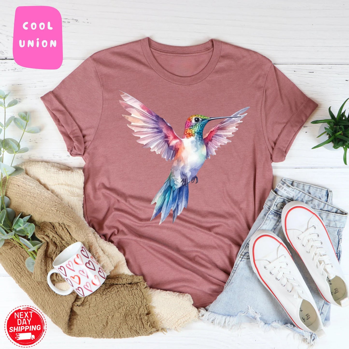 Kolibri Shirt, Geschenk für Sie, Frühlingsvögel, Geschenk für Vogelliebhaber