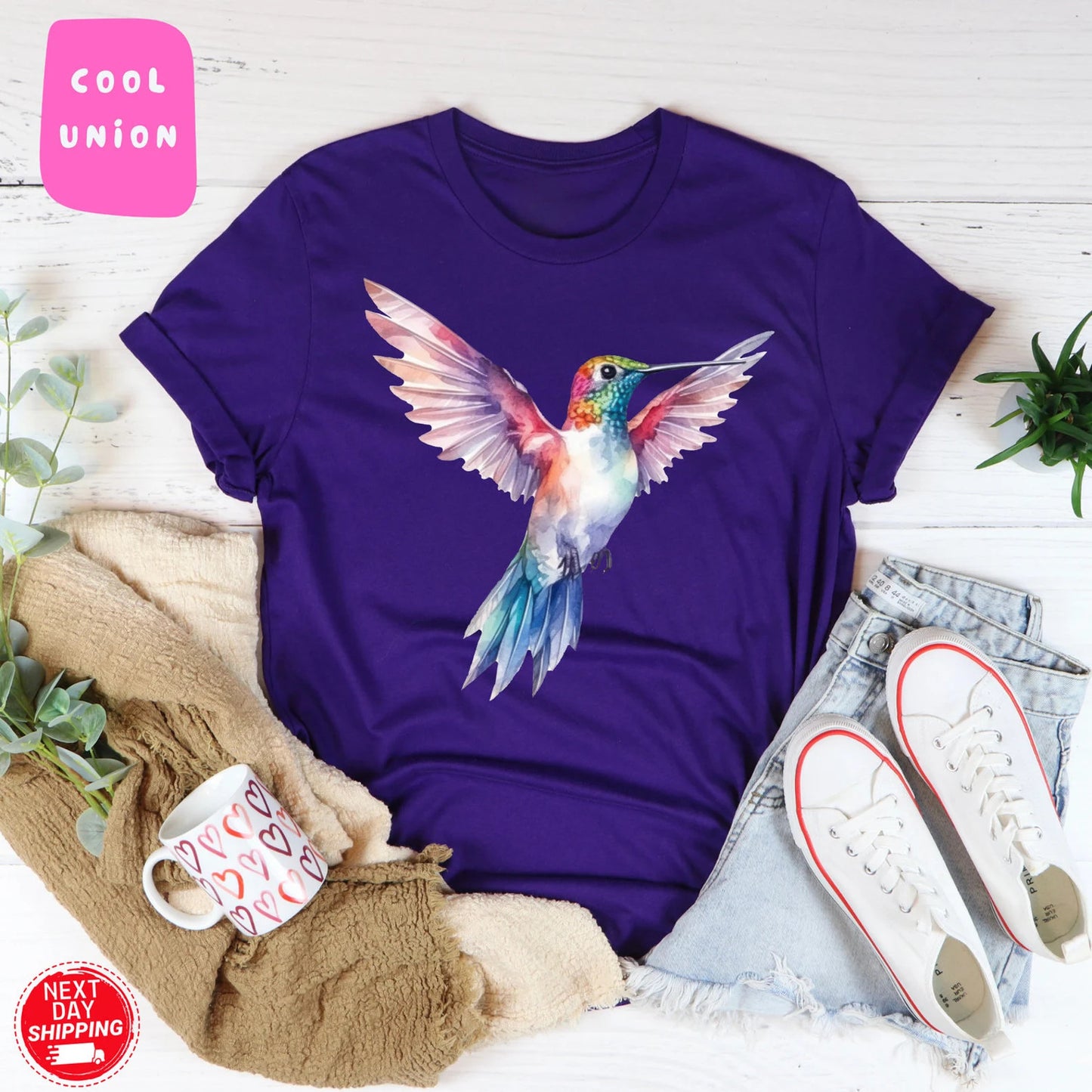 Chemise colibri, cadeau pour elle, oiseaux de printemps, cadeau d’amoureux des oiseaux