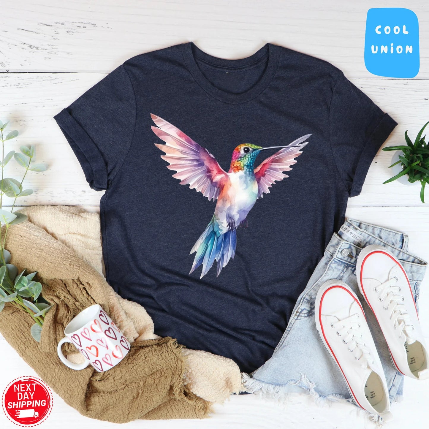 Chemise colibri, cadeau pour elle, oiseaux de printemps, cadeau d’amoureux des oiseaux