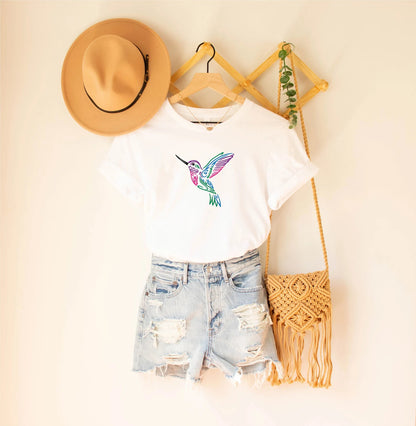 Watercolour Birds T-shirt, Nature Tee, Hummingbird Shirt, Watercolor Hummingbird, Bird Shirt, Hummingbird Lover,Gift For Her,Mother Day Gift