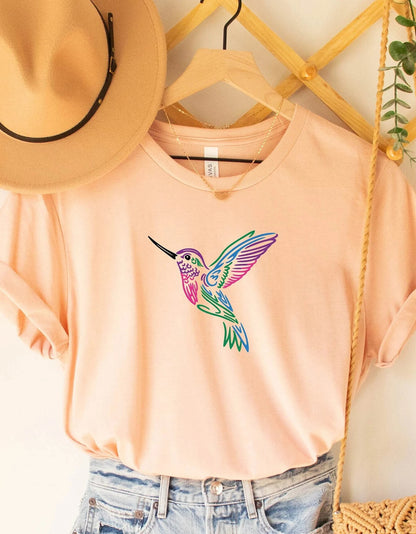 Watercolour Birds T-shirt, Nature Tee, Hummingbird Shirt, Watercolor Hummingbird, Bird Shirt, Hummingbird Lover,Gift For Her,Mother Day Gift