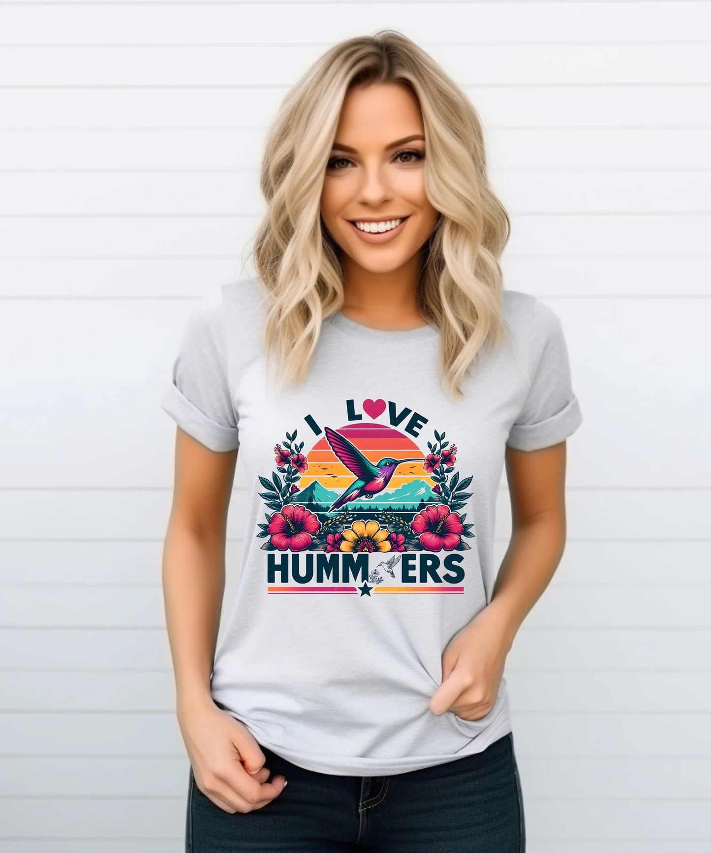 Cute Floral Hummingbird Shirt, Bird T Shirts svg, Bird Lover,Hummingbird And Flowers