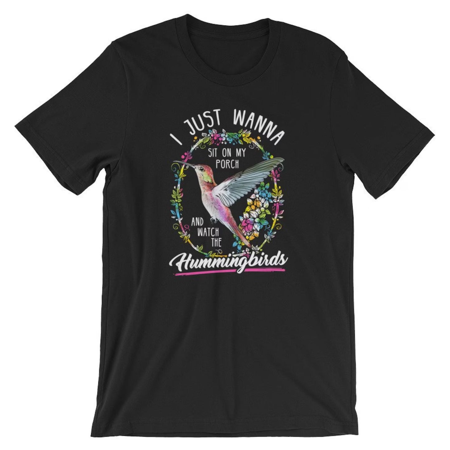 Sehen Sie sich die Kolibris an Kurzärmeliges Unisex-T-Shirt