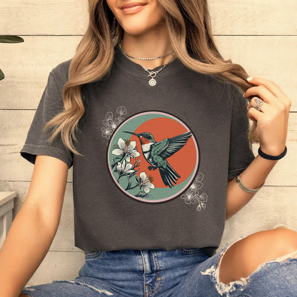 Hummingbird Vintage Floral Tshirt | Cottagecore Shirt | Forestcore Shirt | Boho Shirt | Animal Lovers Tee Shirt