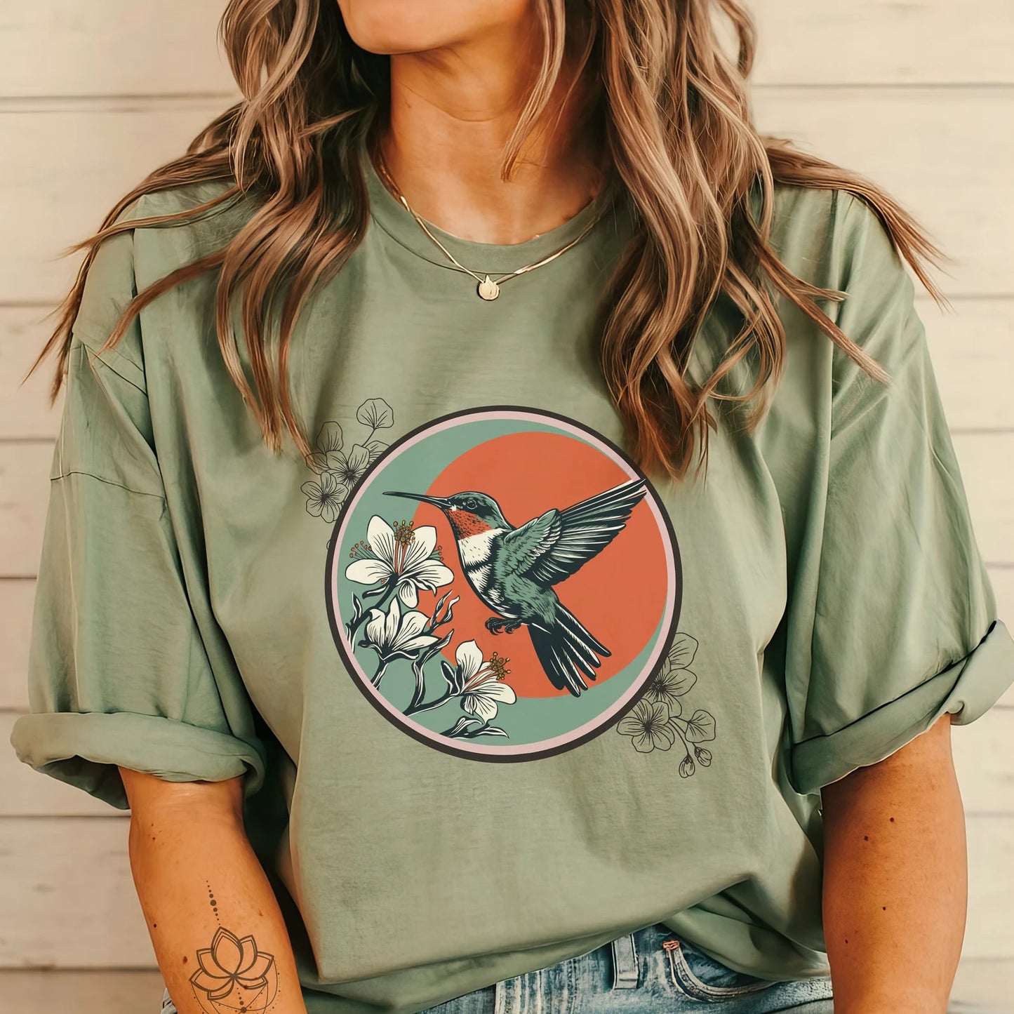 Hummingbird Vintage Floral Tshirt | Cottagecore Shirt | Forestcore Shirt | Boho Shirt | Animal Lovers Tee Shirt