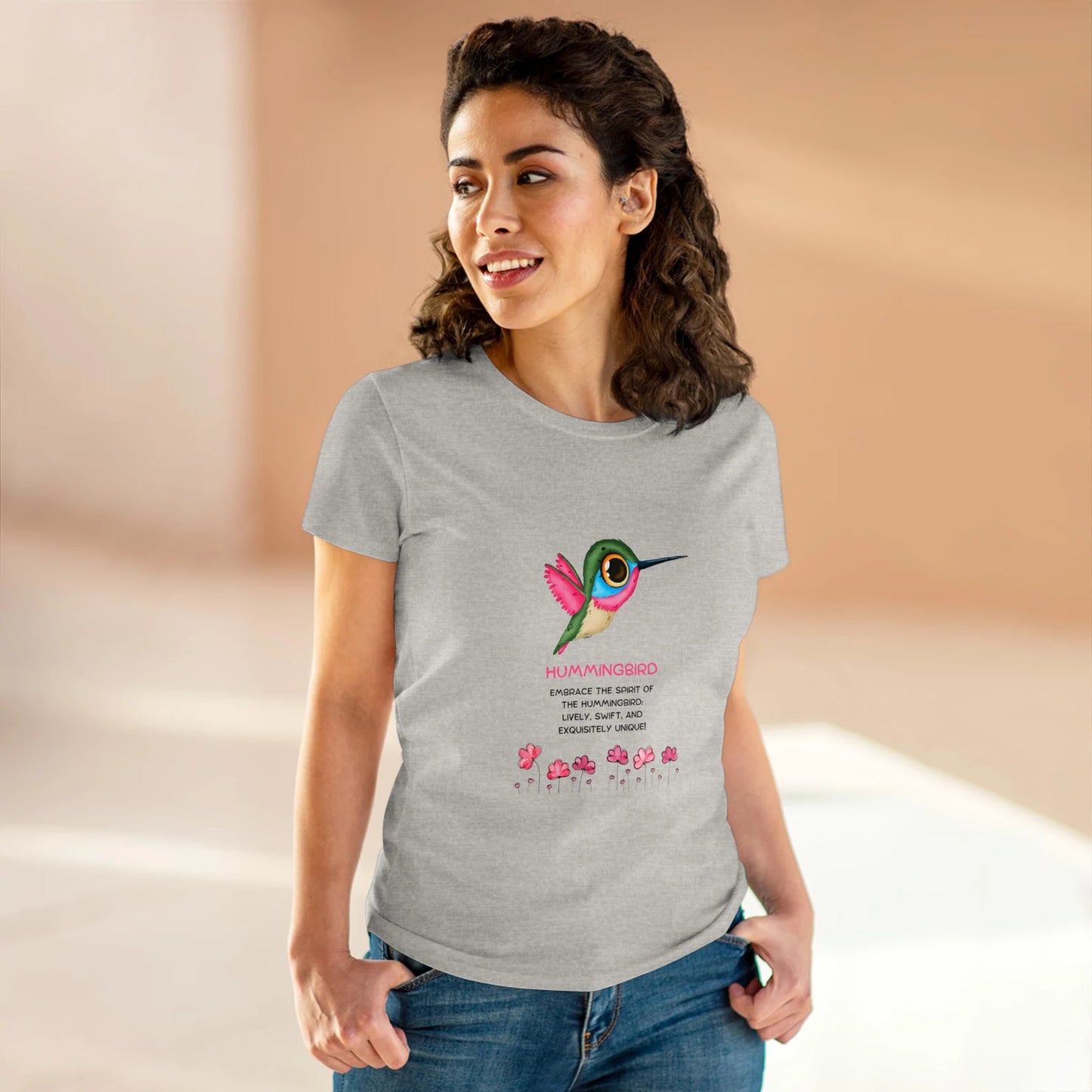 Women's Vibrant Hummingbird T-Shirt - Nature-Inspired Graphic Tee