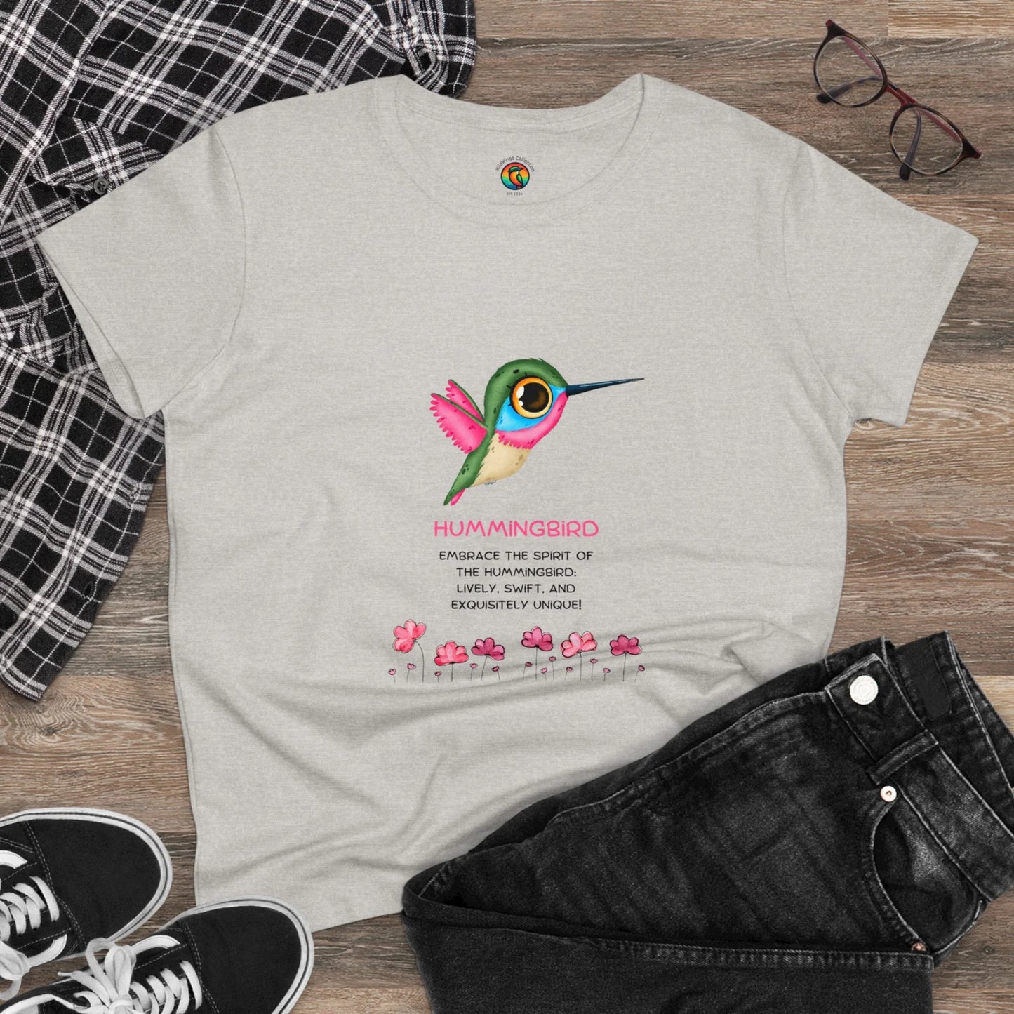 Lebendiges Kolibri-T-Shirt für Damen – Von der Natur inspiriertes Grafik-T-Shirt